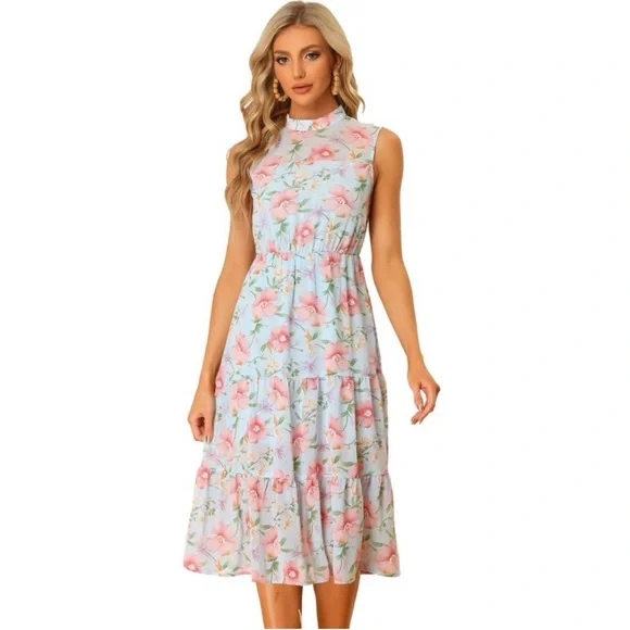 🌸SUPER SALE FLORAL MIDI DRESS - Picture 2 of 10